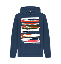 Cargar imagen en el visor de la galería, Navy Printed Hoody Front