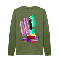 Cargar imagen en el visor de la galería, Khaki Printed Sweater Front