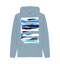 Cargar imagen en el visor de la galería, Stone Blue Printed Hoody Front