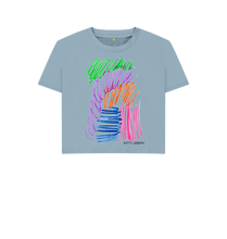 Cargar imagen en el visor de la galería, Stone Blue Printed T-shirt Front