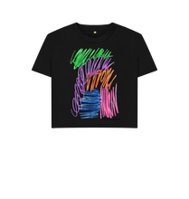 Cargar imagen en el visor de la galería, Black Printed T-shirt Front