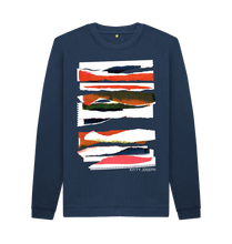 Cargar imagen en el visor de la galería, Navy Blue Printed Sweater Front