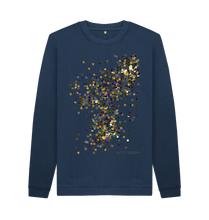 Cargar imagen en el visor de la galería, Navy Blue Printed Sweater Front