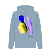 Load image into Gallery viewer, Stone Blue Printed Hoody Front