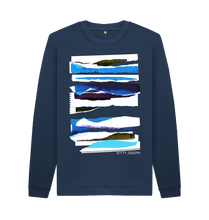 Cargar imagen en el visor de la galería, Navy Blue Printed Sweater Front