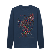 Charger l'image dans la galerie, Navy Blue Printed Sweater Front