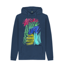 Cargar imagen en el visor de la galería, Navy Printed Hoody Front
