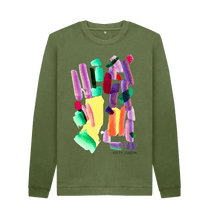 Load image into Gallery viewer, Khaki Printed Sweater Front