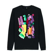 Load image into Gallery viewer, Black Printed Sweater Front