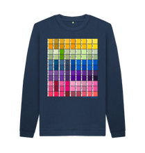 Cargar imagen en el visor de la galería, Navy Blue Printed Sweater Front