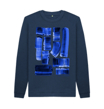 Load image into Gallery viewer, Navy Blue Printed Sweater Front