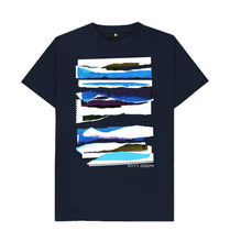 Load image into Gallery viewer, Navy Blue UNISEX MIDDAY CLOUD COLLAGE TEESHIRT
