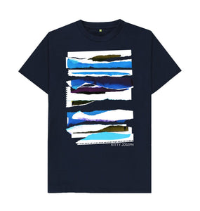 Navy Blue UNISEX MIDDAY CLOUD COLLAGE TEESHIRT