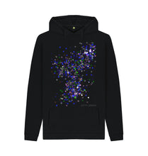 Cargar imagen en el visor de la galería, Black UNISEX BLUE GLITTER HOODY
