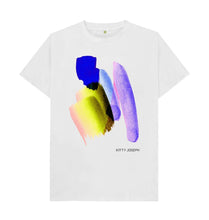 Load image into Gallery viewer, White UNISEX BLUE WATERCOLOUR TEESHIRT
