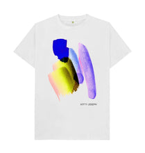 Load image into Gallery viewer, White UNISEX BLUE WATERCOLOUR TEESHIRT