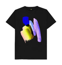 Load image into Gallery viewer, Black UNISEX BLUE WATERCOLOUR TEESHIRT
