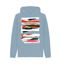 Cargar imagen en el visor de la galería, Stone Blue UNISEX SUNSET CLOUD COLLAGE HOODY