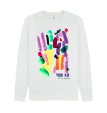 Load image into Gallery viewer, White UNISEX MULTI INK SWEATSHIRT