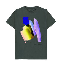 Load image into Gallery viewer, Dark Grey UNISEX BLUE WATERCOLOUR TEESHIRT