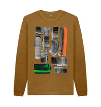 Cargar imagen en el visor de la galería, Brown UNISEX BLACK INK STRIPE SWEATSHIRT
