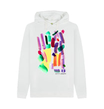 Load image into Gallery viewer, White UNISEX MULTI INK HOODY