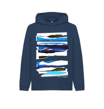 Load image into Gallery viewer, Navy Blue KIDS UNISEX MIDDAY CLOUD COLLAGE HOODY
