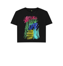 Charger l'image dans la galerie, Black UNISEX JEWEL PASTELS BOXY TEESHIRT