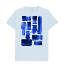 Load image into Gallery viewer, Sky Blue UNISEX INK STRIPES TEESHIRT