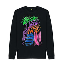 Load image into Gallery viewer, Black UNISEX FRUIT PASTELS SWEATSHIRT