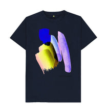 Load image into Gallery viewer, Navy Blue UNISEX BLUE WATERCOLOUR TEESHIRT
