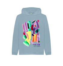 Load image into Gallery viewer, Stone Blue KIDS UNISEX MULTI INK HOODY