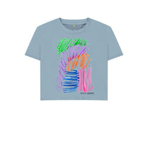 Cargar imagen en el visor de la galería, Stone Blue UNISEX FRUIT PASTELS BOXY TEESHIRT