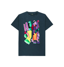 Load image into Gallery viewer, Denim Blue KIDS UNISEX MULTI INK TEESHIRT