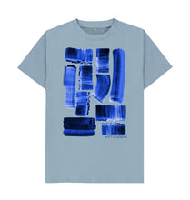 Load image into Gallery viewer, Stone Blue UNISEX INK STRIPES TEESHIRT