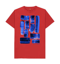 Load image into Gallery viewer, Red UNISEX INK STRIPES TEESHIRT