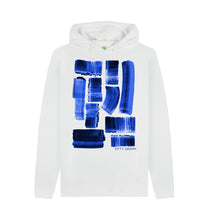 Load image into Gallery viewer, White UNISEX INK STRIPES HOODY

