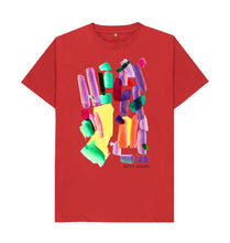 Load image into Gallery viewer, Red UNISEX MULTI INK TEESHIRT