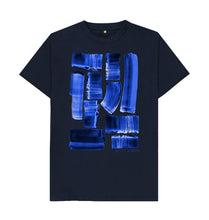 Load image into Gallery viewer, Navy Blue UNISEX INK STRIPES TEESHIRT
