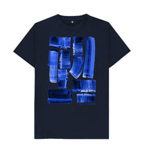 Load image into Gallery viewer, Navy Blue UNISEX INK STRIPES TEESHIRT
