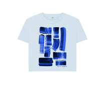 Charger l'image dans la galerie, Sky Blue UNISEX INK STRIPES BOXY TEESHIRT