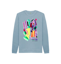 Load image into Gallery viewer, Stone Blue KIDS UNISEX MULTI INK SWEATSHIRT