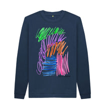 Load image into Gallery viewer, Navy Blue UNISEX FRUIT PASTELS SWEATSHIRT