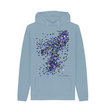 Cargar imagen en el visor de la galería, Stone Blue UNISEX BLUE GLITTER HOODY