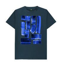 Load image into Gallery viewer, Denim Blue UNISEX INK STRIPES TEESHIRT