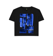 Charger l'image dans la galerie, Black UNISEX INK STRIPES BOXY TEESHIRT