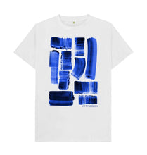 Load image into Gallery viewer, White UNISEX INK STRIPES TEESHIRT