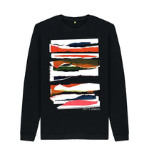 Cargar imagen en el visor de la galería, Black UNISEX SUNSET CLOUD COLLAGE SWEATSHIRT