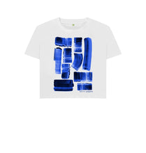 Charger l'image dans la galerie, White UNISEX INK STRIPES BOXY TEESHIRT