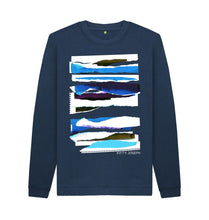 Cargar imagen en el visor de la galería, Navy Blue UNISEX MIDDAY CLOUD COLLAGE SWEATSHIRT